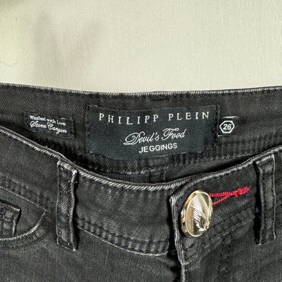 Philipp Plein Devil's Food Printed Stretch Cotton Jeggings sugar skull print - Picture 5 of 10